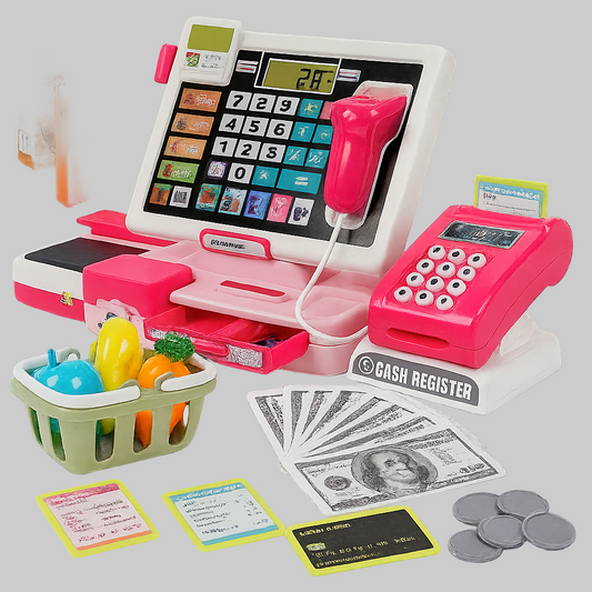 UV TOYS Cash Register Playset with Real Calculator
