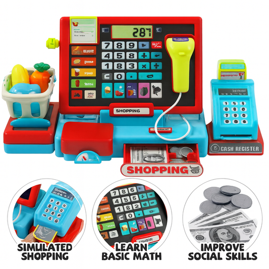 UV TOYS Cash Register Playset with Real Calculator