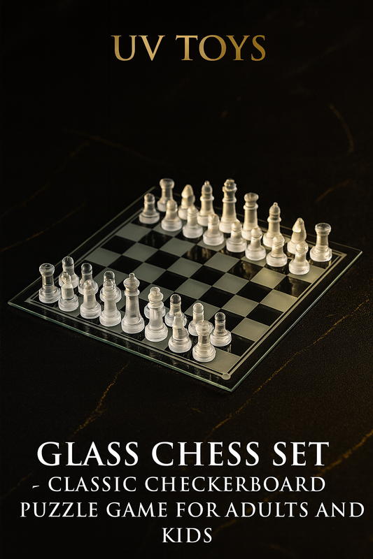 UV TOYS 10-Inch Handmade Glass Chess Set